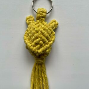 Porte-clés tortue en macramé