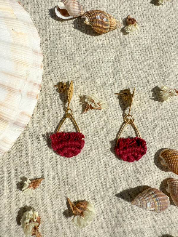Boucles d’oreilles « Ondine » – Wine Red – Image 2