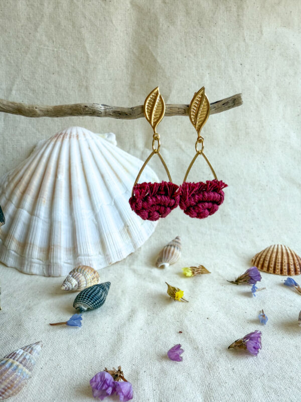 Boucles d’oreilles « Ondine » – Wine Red