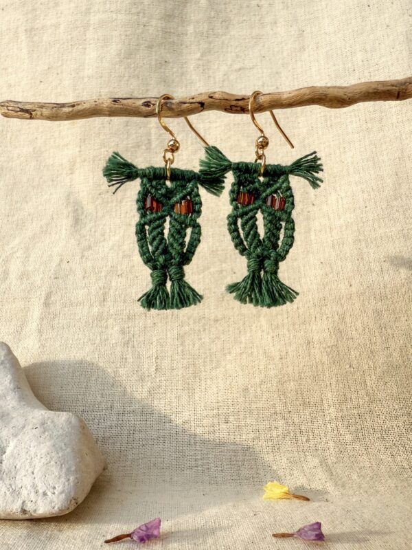 Boucles d’oreilles « Noctua » – Pine Green – Image 3