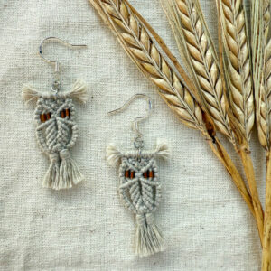 Boucles d'oreilles "Noctua" - Pâle Olive