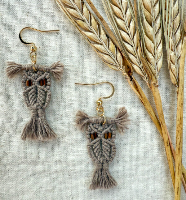 Boucles d'oreilles "Noctua" - Mocha Mousse