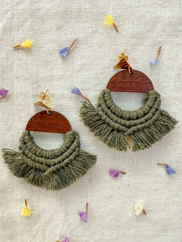 Boucles d'oreilles "Lunaria" - Avocado