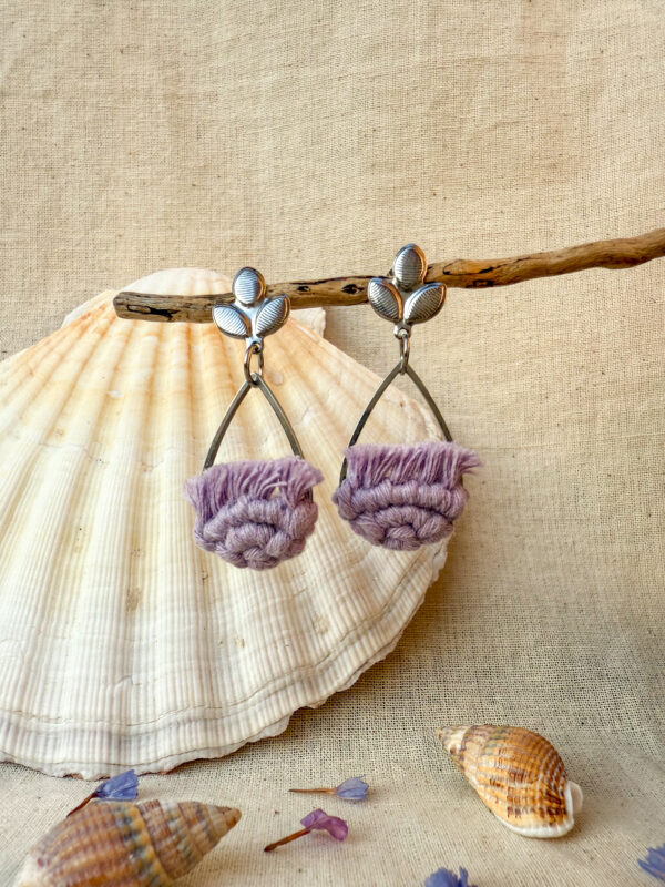 Boucles d'oreilles "Ondine" - Mauve