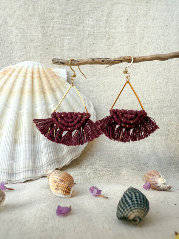 Boucles d'oreilles "Céleste" - Golden Burgundy – Image 2