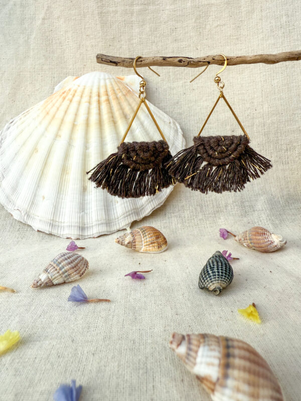 Boucles d'oreilles "Céleste" - Golden Espresso – Image 2