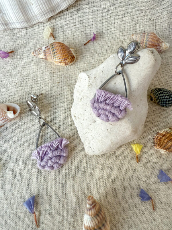 Boucles d'oreilles "Ondine" - Mauve – Image 3