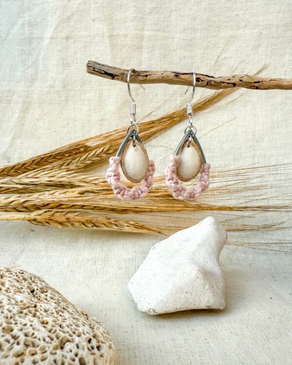 Boucles d'oreilles "Brin de Vie" - Rose