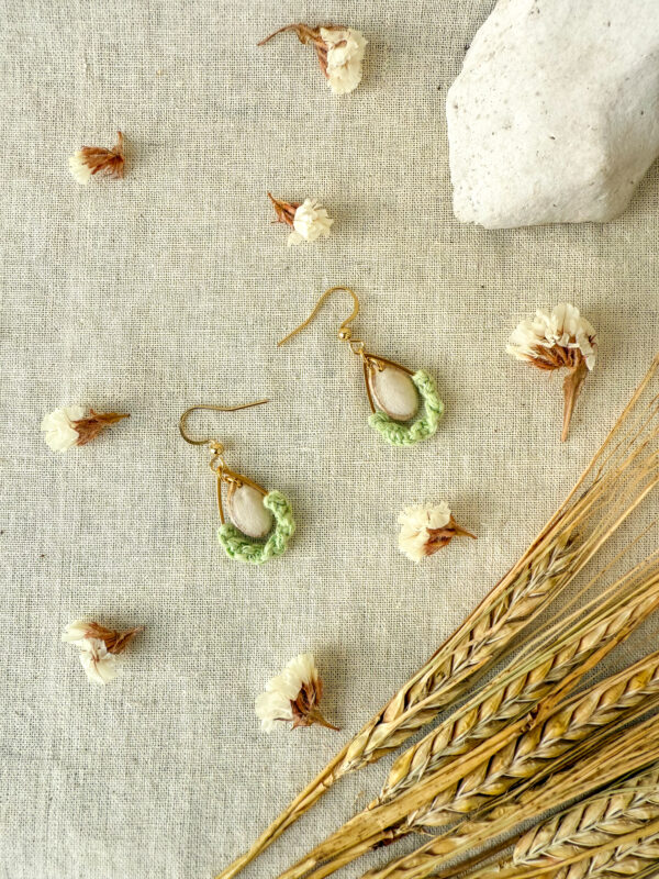 Boucles d'oreilles "Brin de Vie" - Matcha – Image 2