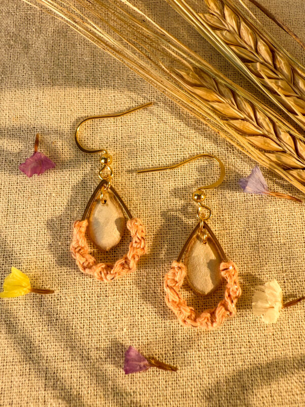 Boucles d'oreilles "Brin de Vie" - Pêche – Image 4