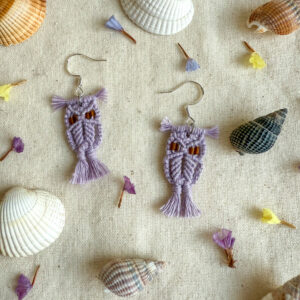 Boucles d'oreille "Noctua" - Lavande
