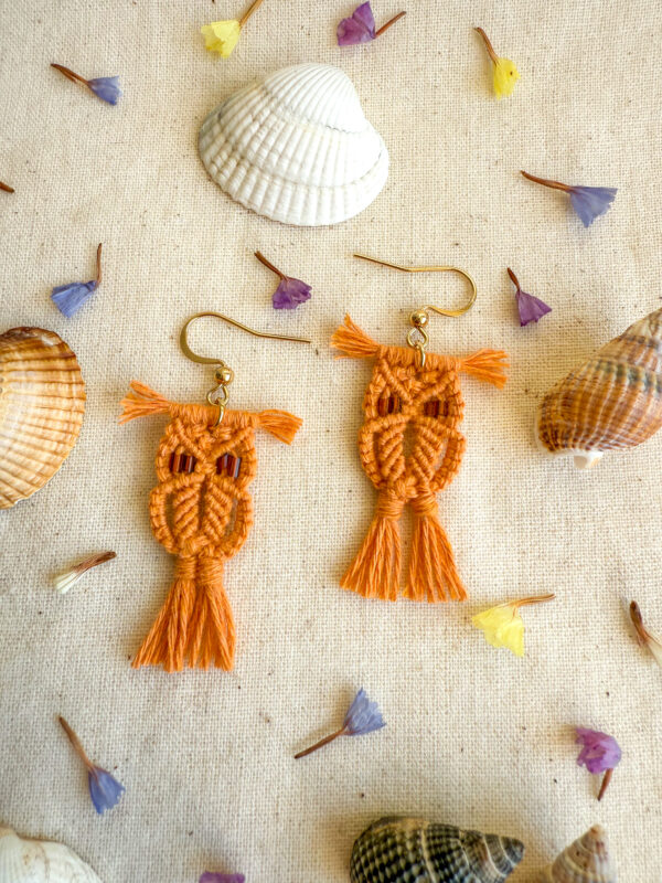 Boucles d'oreilles "Noctua" - Orange