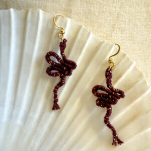 Boucles d'oreilles "Manasa" - Bordeaux Doré