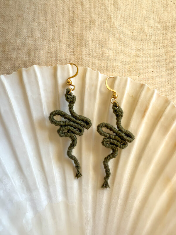 Boucles d'oreilles "Manasa" - Kaki