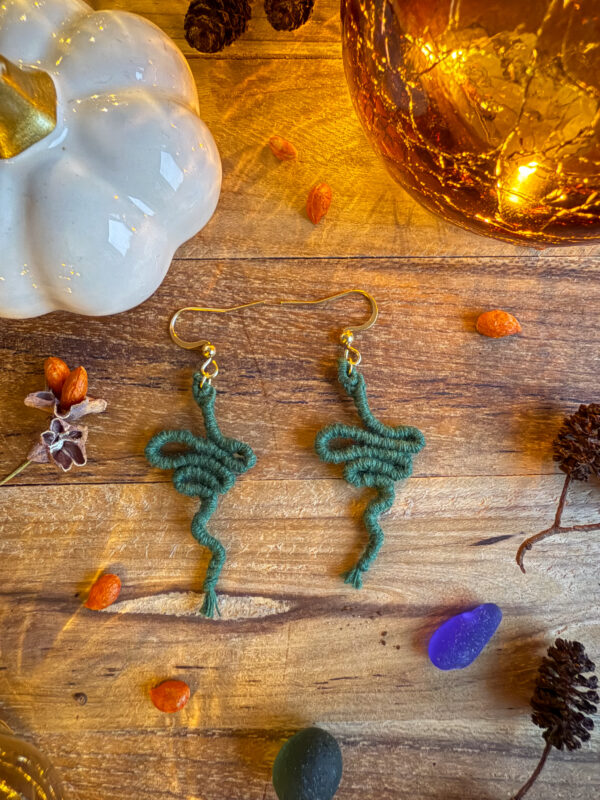 Boucles d'oreilles "Manasa" - Vert Sapin
