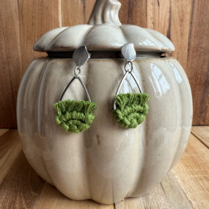 Boucles d'oreilles "Ondine" - Moss Green