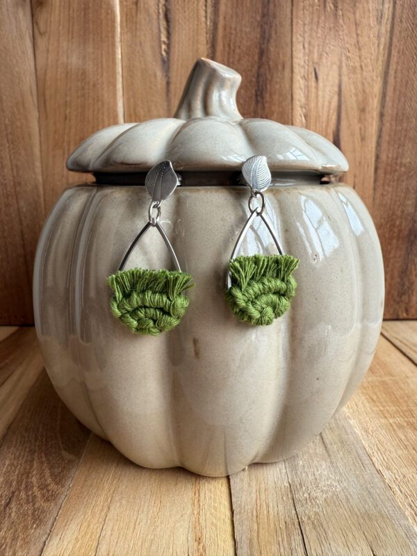 Boucles d'oreilles "Ondine" - Moss Green