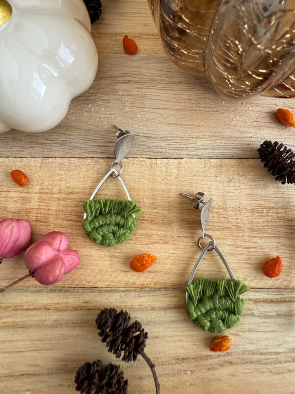 Boucles d'oreilles "Ondine" - Moss Green – Image 2