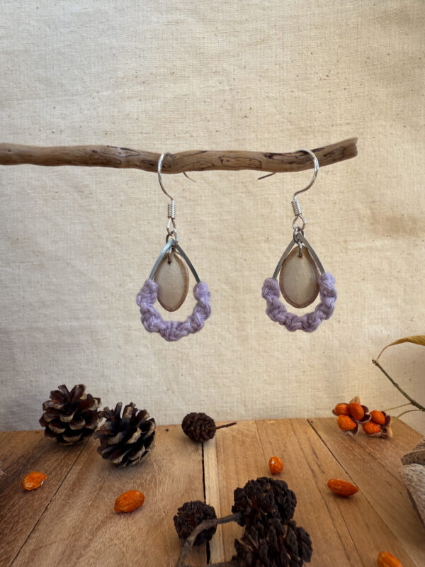 Boucles d'oreilles "Brin de Vie" - Mauve