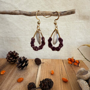 Boucles d'oreilles "Brin de Vie" - Golden Burgundy