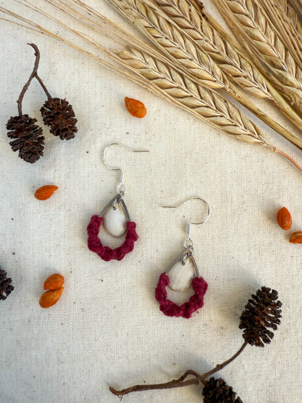 Boucles d'oreilles "Brin de Vie" - Wine Red – Image 2