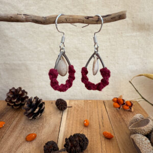 Boucles d'oreilles "Brin de Vie" - Vin Rouge
