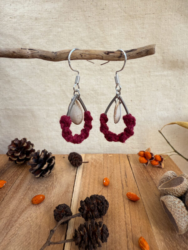 Boucles d'oreilles "Brin de Vie" - Wine Red