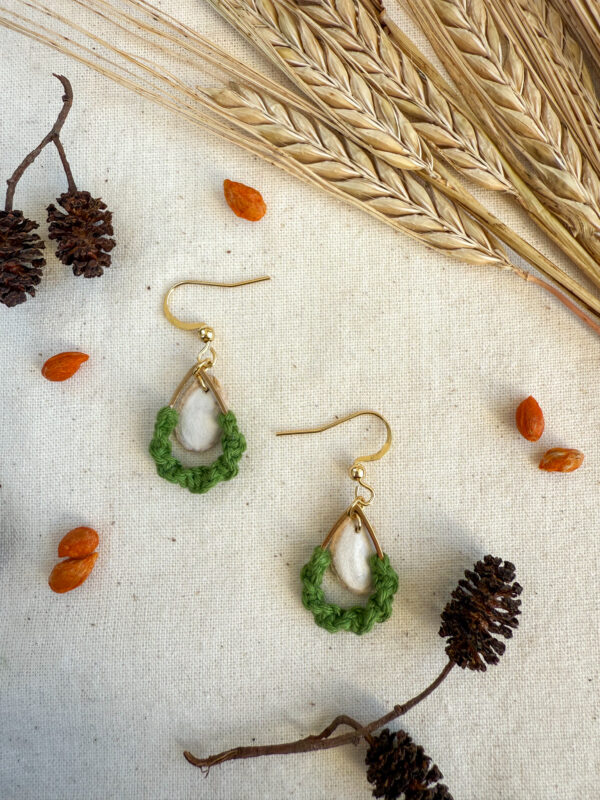 Boucles d'oreilles "Brin de Vie" - Moss Green – Image 2