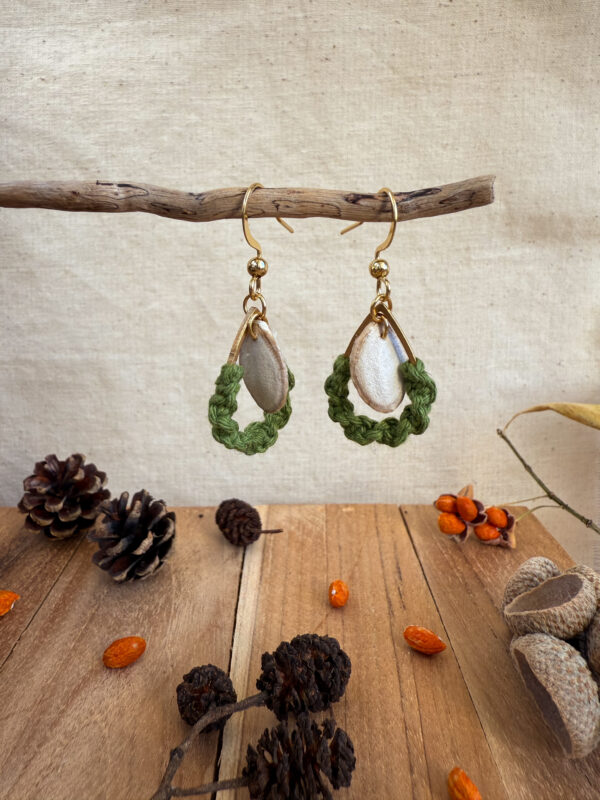 Boucles d'oreilles "Brin de Vie" - Moss Green