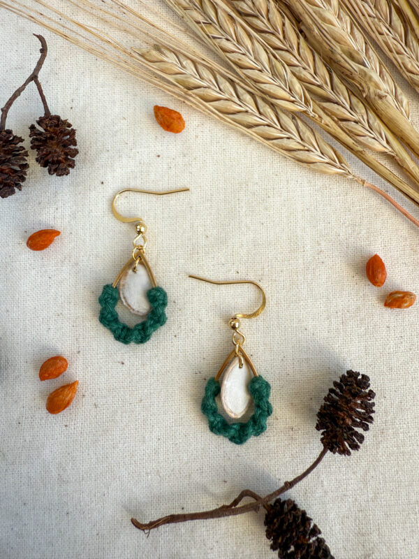 Boucles d'oreilles "Brin de Vie" - Vert Sapin – Image 2