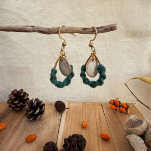 Boucles d'oreilles "Brin de Vie" - Vert Sapin