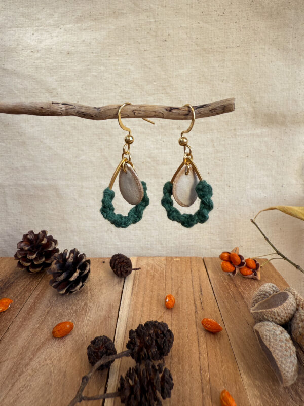 Boucles d'oreilles "Brin de Vie" - Vert Sapin