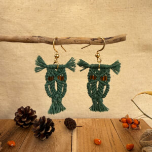 Boucles d’oreilles « Noctua » – Vert Sapin