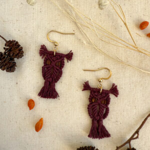 Boucles d'oreille "Noctua" - Bordeaux