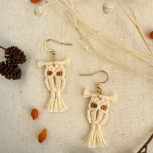 Boucles d'oreilles "Noctua" - Jaune Beurre