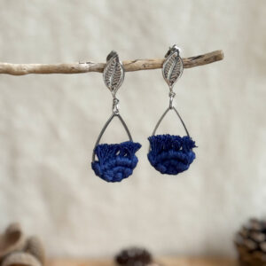 Boucles d'oreilles "Ondine" - Bleu Encre