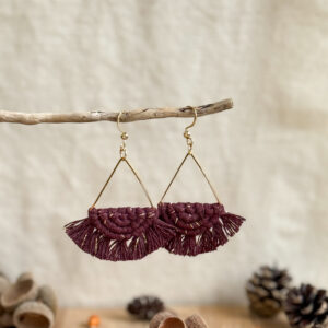 Boucles d'oreilles "Céleste" - Bordeaux Doré