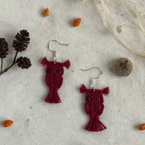 Boucles d'oreille "Noctua" - Vin Rouge