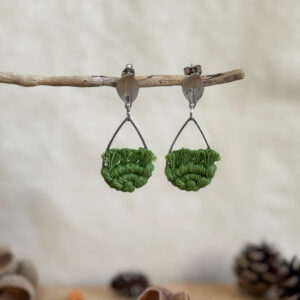 Boucles d'oreilles "Ondine" - Vert Mousse