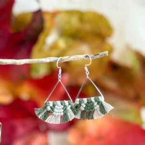 Boucles d'oreilles "Céleste - Eveil" - Avocat & Pâle Olive