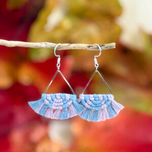 Boucles d'oreilles "Céleste - Eveil" - Bleu parfait & Lavande