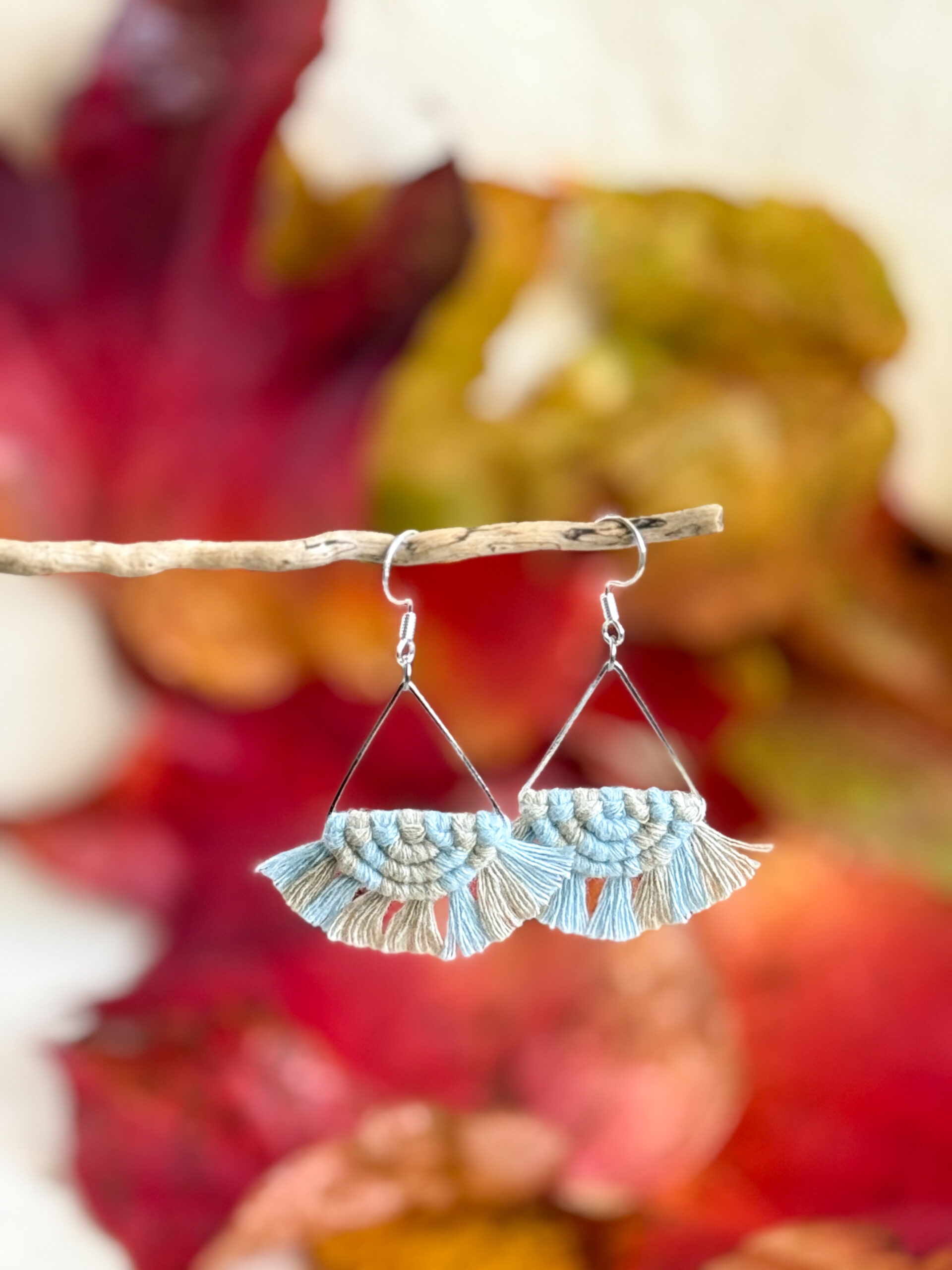 Boucles d'oreilles "Céleste - Eveil" - Misty & Pâle Olive – Image 2