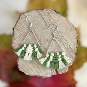 Boucles d'oreilles "Céleste - Eveil" - Vert Mousse & Jaune Beurre
