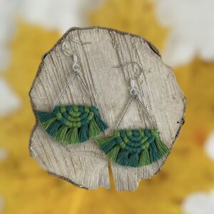 Boucles d'oreilles "Céleste - Eveil" - Vert Sapin & Vert Mousse