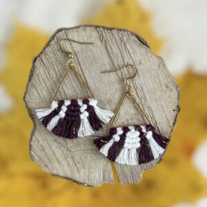 Boucles d'oreilles "Céleste - Eveil" - Naturel & Bordeaux Doré