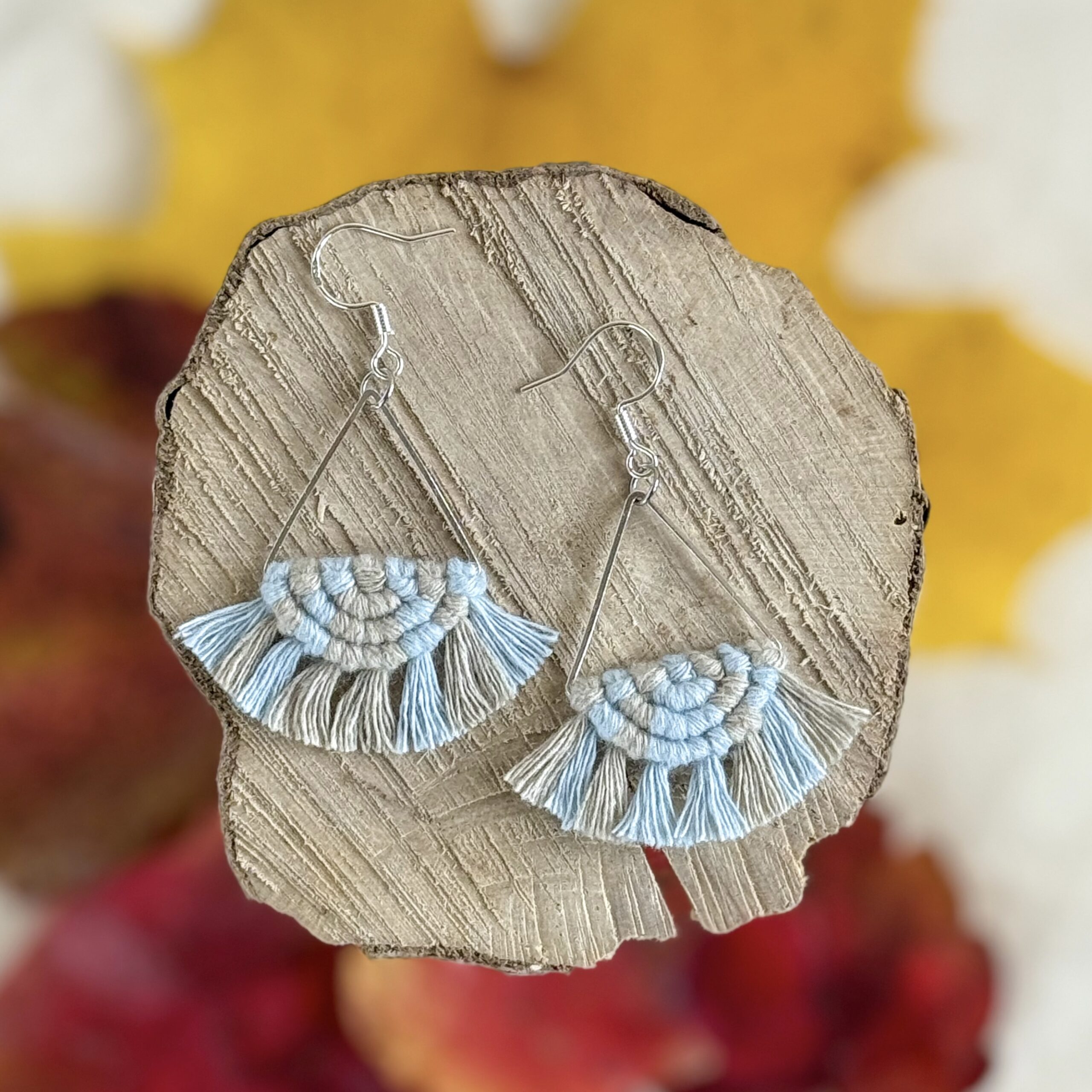 Boucles d'oreilles "Céleste - Eveil" - Misty & Pâle Olive