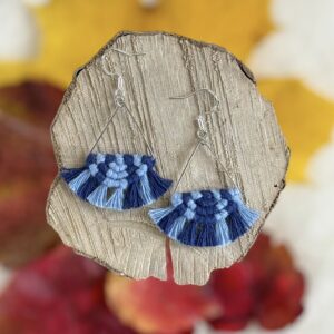 Boucles d'oreilles "Céleste - Eveil" - Bleu Encre & Bleu Parfait