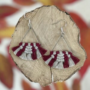 Boucles d'oreilles "Céleste - Eveil" - Vin Rouge & Pâle Olive