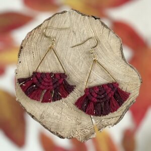 Boucles d'oreilles "Céleste - Eveil" - Vin Rouge & Bordeaux Doré