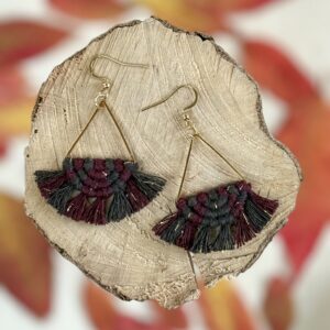 Boucles d'oreilles "Céleste - Eveil" - Espresso Doré & Bordeaux Doré